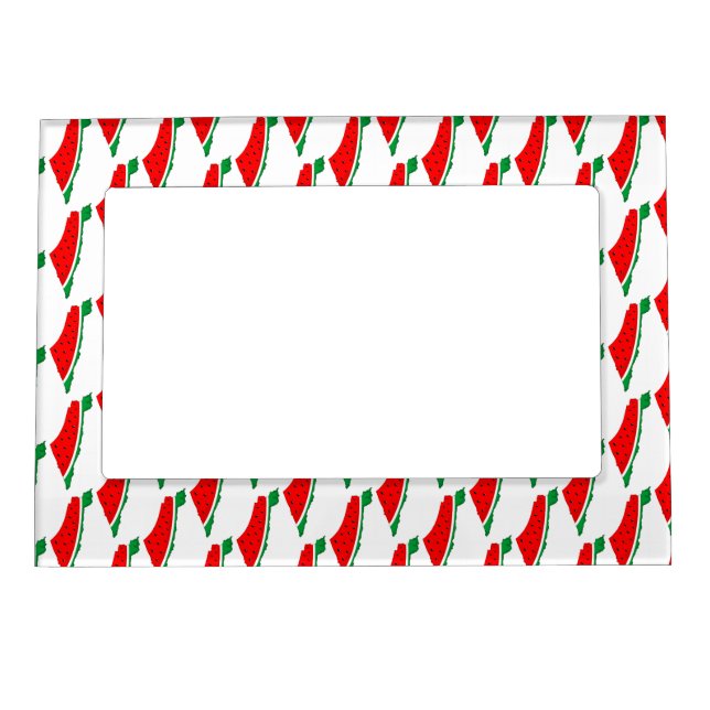 Palestine Map Watermelon Symbol of freedom Magnetic Frame (Front)
