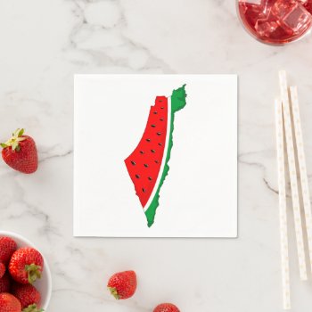 Palestine Map Watermelon Symbol Of Freedom  Napkins by Bluedarkat at Zazzle