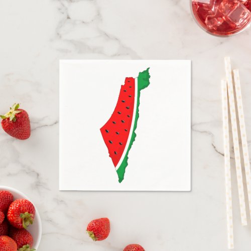 Palestine Map Watermelon Symbol of freedom  Napkins