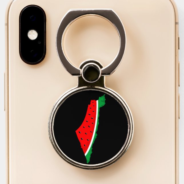 Palestine Map Watermelon Symbol of freedom Phone Ring Stand (Close Up)