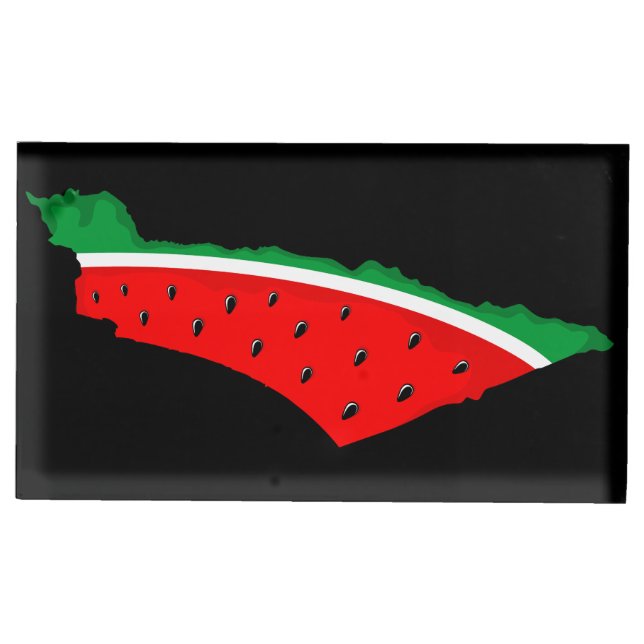 Palestine Map Watermelon Symbol of freedom Place Card Holder (Front)