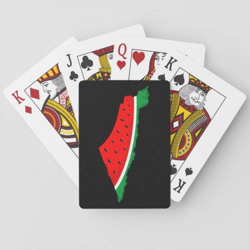 Palestine Map Watermelon Symbol of freedom Poker Cards