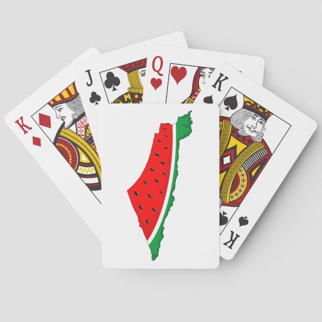 Palestine Map Watermelon Symbol of freedom Poker Cards (Back)