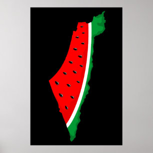 Palestine Map Watermelon Symbol of freedom Poster
