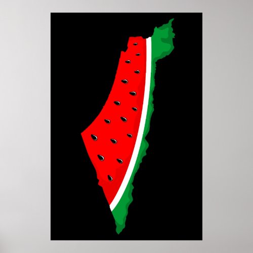 Palestine Map Watermelon Symbol of freedom Poster