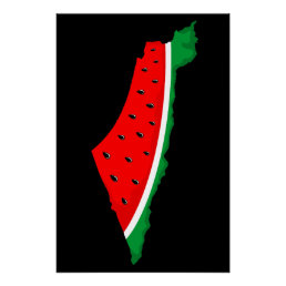 Palestine Map Watermelon Symbol of freedom Poster
