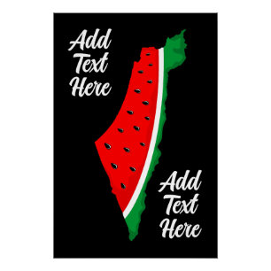 Palestine Map Watermelon Symbol of freedom Poster