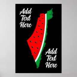 Palestine Map Watermelon Symbol of freedom Poster
