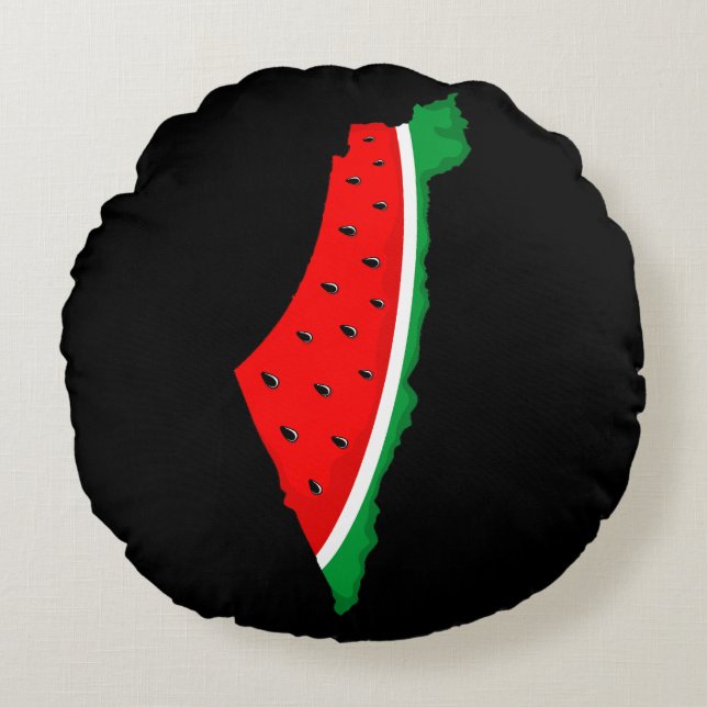 Palestine Map Watermelon Symbol of freedom  Round Pillow (Front)