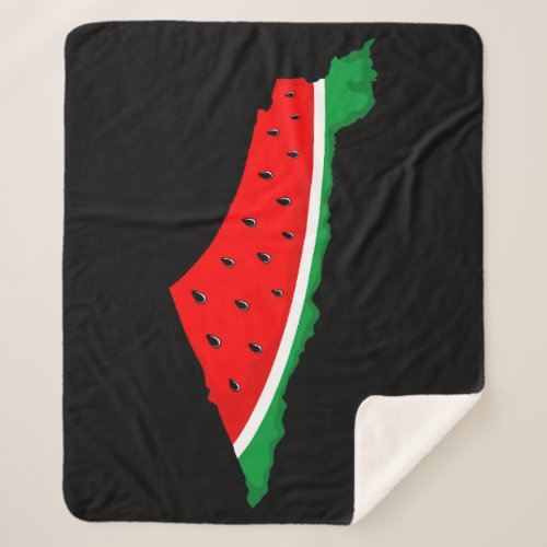 Palestine Map Watermelon Symbol of freedom Sherpa Blanket