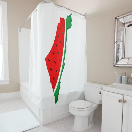 Palestine Map Watermelon Symbol of freedom Shower Curtain