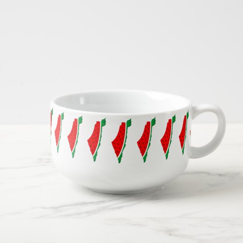 Palestine Map Watermelon Symbol of freedom Soup Mug