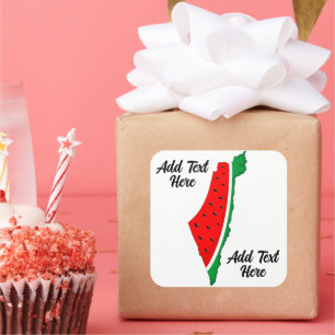 Palestine Map Watermelon Symbol of freedom Square Sticker