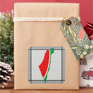 Palestine Map Watermelon Symbol of freedom Square Sticker