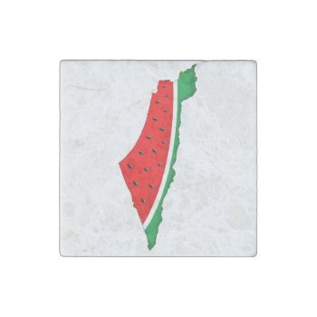 Palestine Map Watermelon Symbol Of Freedom Stone Magnet by Bluedarkat at Zazzle