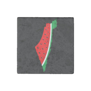 Palestine Map Watermelon Symbol of freedom Stone Magnet