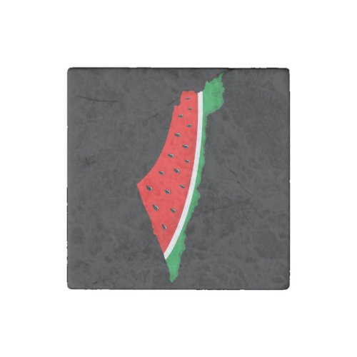 Palestine Map Watermelon Symbol of freedom Stone Magnet