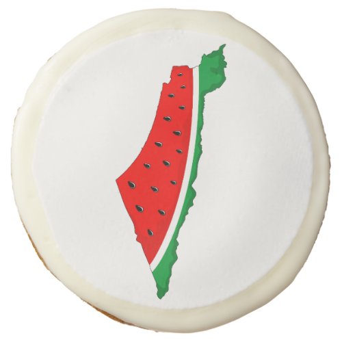 Palestine Map Watermelon Symbol of freedom Sugar Cookie