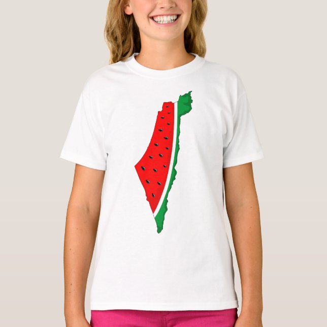 Palestine Map Watermelon Symbol of freedom T-Shirt (Front)