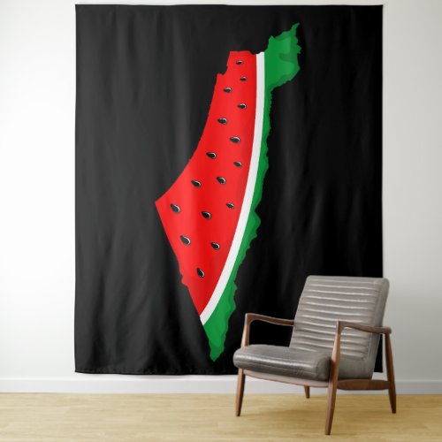 Palestine Map Watermelon Symbol of freedom Tapestry