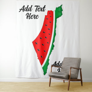 Palestine Map Watermelon Symbol of freedom Tapestry