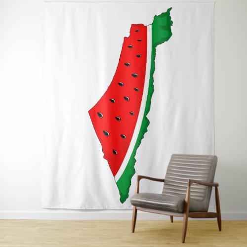 Palestine Map Watermelon Symbol of freedom Tapestry