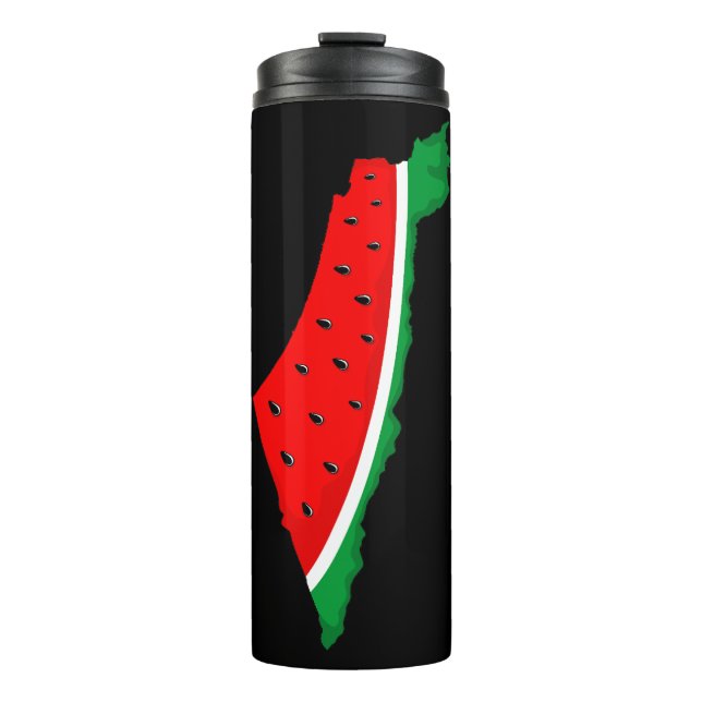 Palestine Map Watermelon Symbol of freedom Thermal Tumbler (Front)