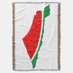 Palestine Map Watermelon Symbol of freedom  Throw Blanket