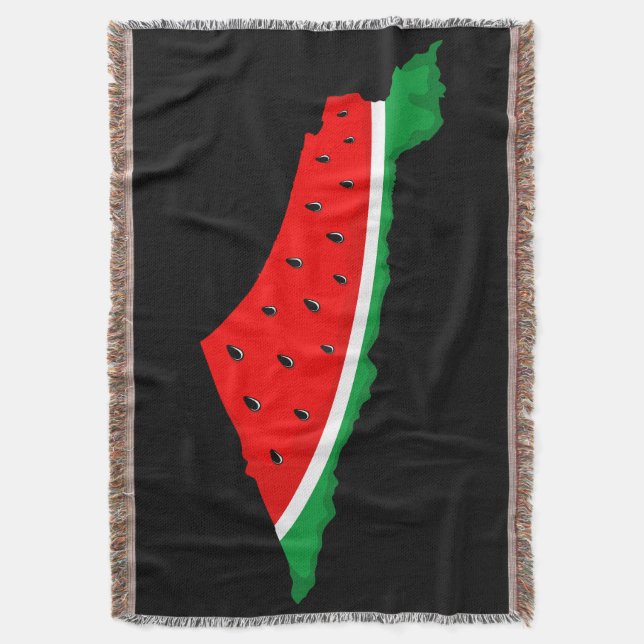 Palestine Map Watermelon Symbol of freedom  Throw Blanket (Front Vertical)