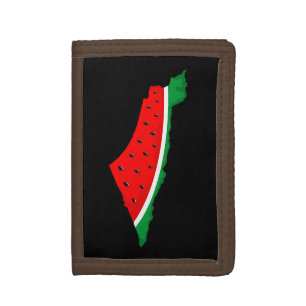 Palestine Map Watermelon Symbol of freedom Tri-fold Wallet