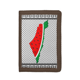 Palestine Map Watermelon Symbol of freedom Trifold Wallet