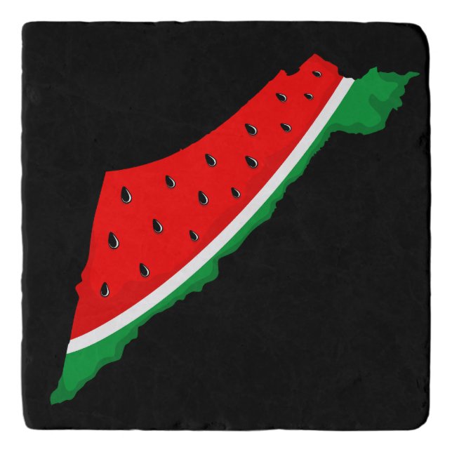 Palestine Map Watermelon Symbol of freedom Trivet (Front)