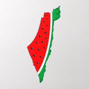Palestine Map Watermelon Symbol of freedom Wall Decal