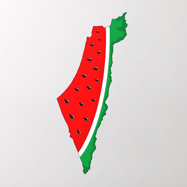 Palestine Map Watermelon Symbol of freedom Wall Decal (Insitu 2)