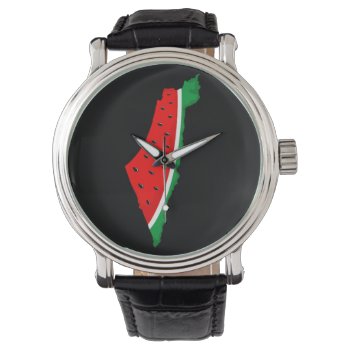Palestine Map Watermelon Symbol Of Freedom Watch by Bluedarkat at Zazzle