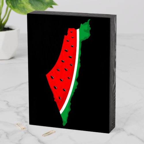 Palestine Map Watermelon Symbol of freedom Wooden Box Sign