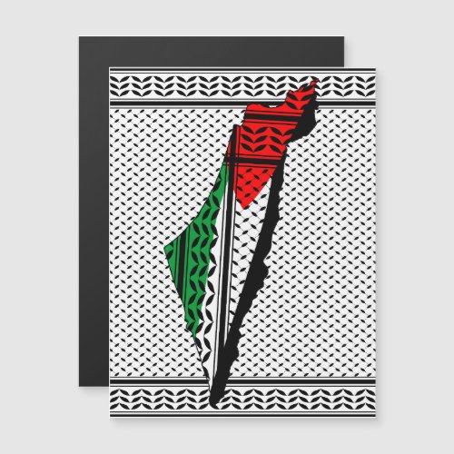 Palestine Map whith Flag and Keffiyeg Pattern