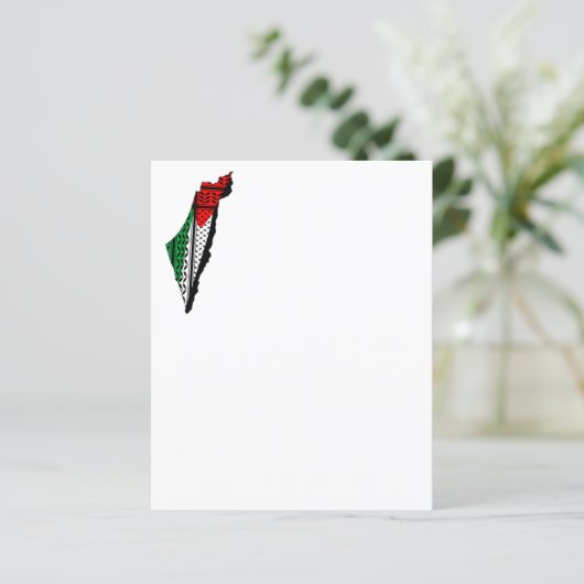 Palestine Map whith Flag and Keffiyeg Pattern (Standing Front)