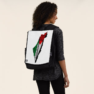Palestine Map whith Flag and Keffiyeg Pattern Backpack