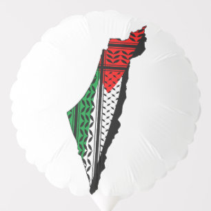Palestine Map whith Flag and Keffiyeg Pattern Balloon