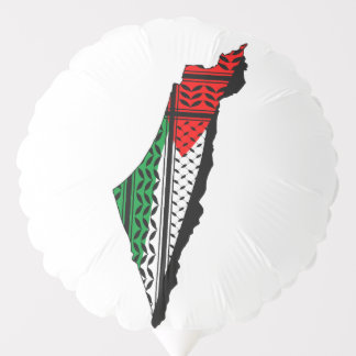 Palestine Map whith Flag and Keffiyeg Pattern Balloon