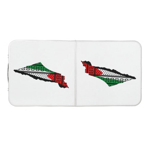 Palestine Map whith Flag and Keffiyeg Pattern Beer Pong Table