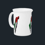 Palestine Map whith Flag and Keffiyeg Pattern Beverage Pitcher<br><div class="desc">Palestine Map whith Flag and Keffiyeh Pattern Design symbol of Resistance and Freedom. Fast forward to the 1960s and the rise of the Palestinian resistance movement, the prominent Palestinian politician, Yasser Arafat, further solidified this meaning behind the keffiyeh. The keffiyeh became Arafat’s personal trademark as he draped it over his...</div>