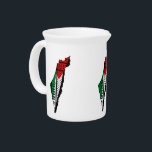 Palestine Map whith Flag and Keffiyeg Pattern Beverage Pitcher<br><div class="desc">Palestine Map whith Flag and Keffiyeh Pattern Design symbol of Resistance and Freedom. Fast forward to the 1960s and the rise of the Palestinian resistance movement, the prominent Palestinian politician, Yasser Arafat, further solidified this meaning behind the keffiyeh. The keffiyeh became Arafat’s personal trademark as he draped it over his...</div>