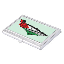 Palestine Map whith Flag and Keffiyeg Pattern Business Card Case