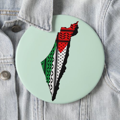 Palestine Map whith Flag and Keffiyeg Pattern Button