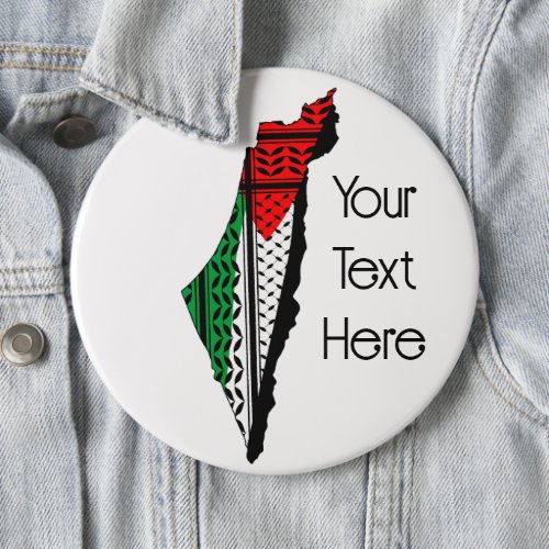 Palestine Map whith Flag and Keffiyeg Pattern Button