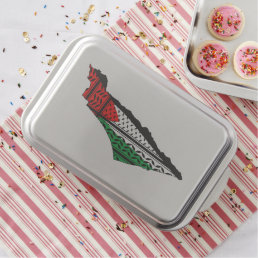 Palestine Map whith Flag and Keffiyeg Pattern Cake Pan