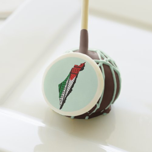 Palestine Map whith Flag and Keffiyeg Pattern Cake Pops