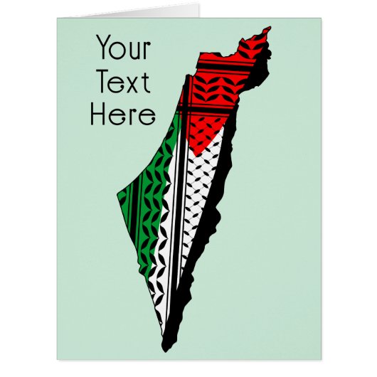 Palestine Map whith Flag and Keffiyeg Pattern Cards (Front)